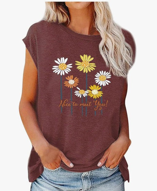 Arwen Digital Floral Print Tee