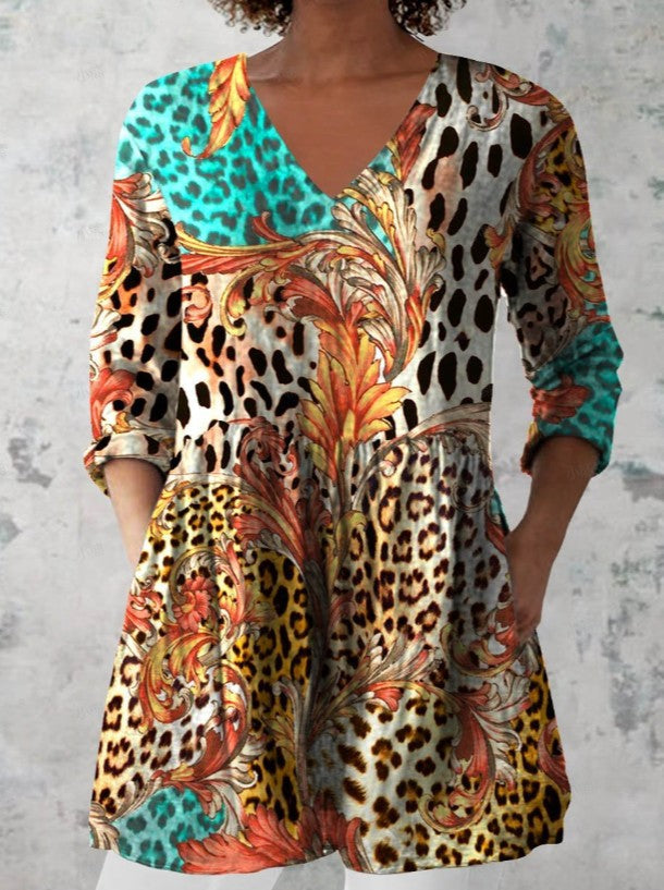 Sylvie Retro Floral V-Neck Top