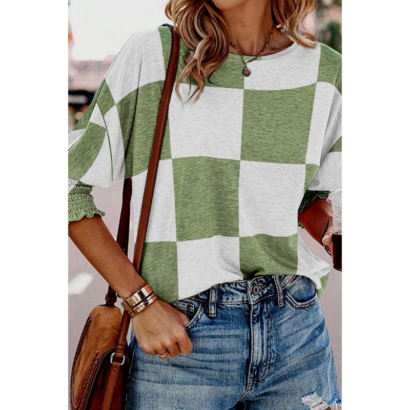 Cambria Plaid Contrast Tee