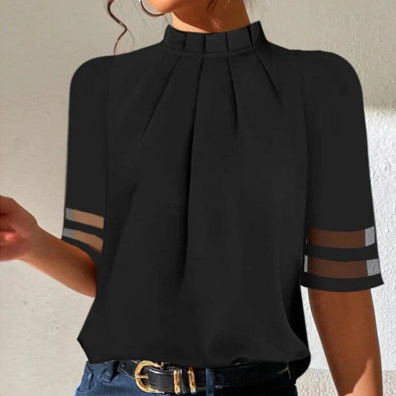 Liora Pleated Turtleneck Top