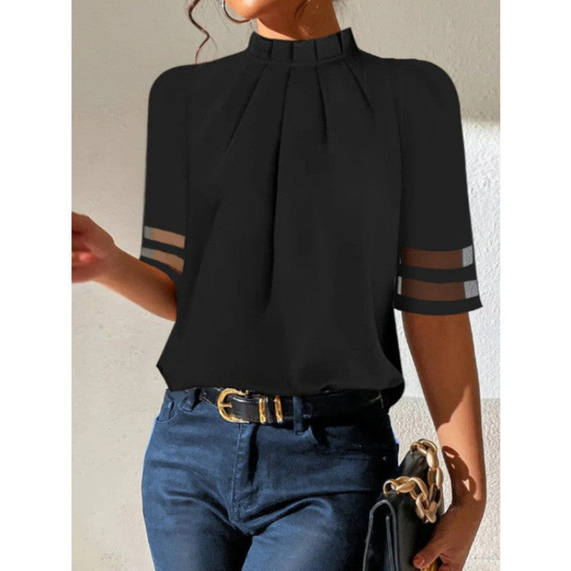 Liora Pleated Turtleneck Top
