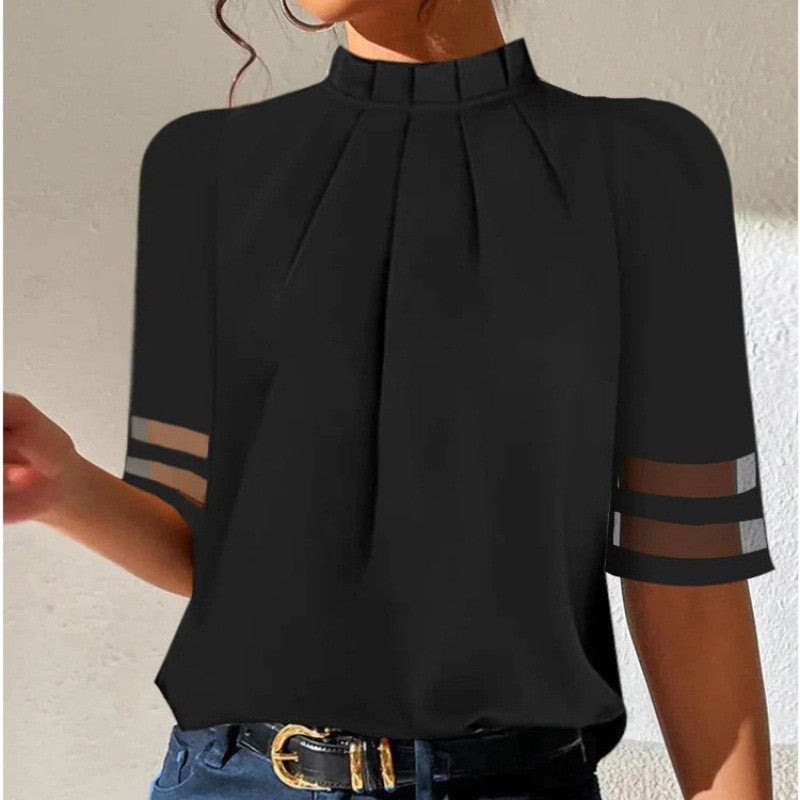 Liora Pleated Turtleneck Top