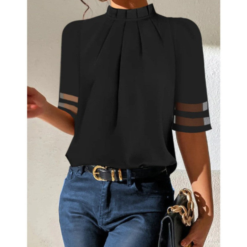 Liora Pleated Turtleneck Top