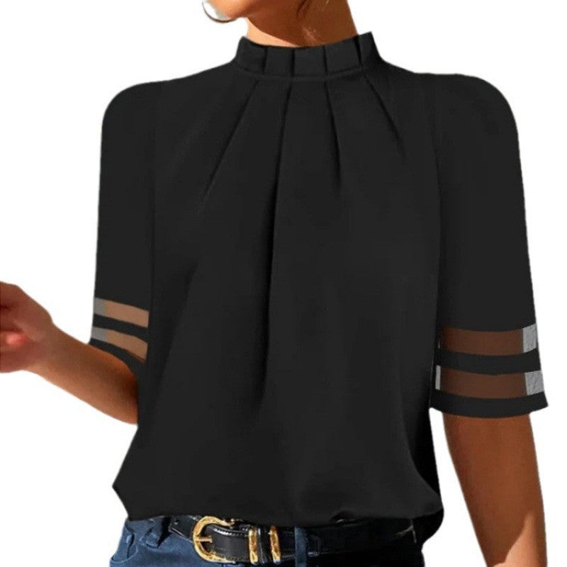 Liora Pleated Turtleneck Top
